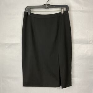 $395 L'AGENCE Skirt Womens 10 Black Pencil Business Casual Career Front Slit